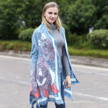 Modefrauen weiche Baumwolle floral Schal Viskose Dame Mode gedruckten Schal